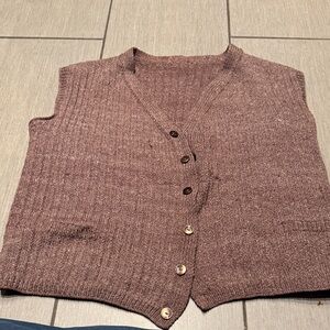 Vintage hand knit Brown Sweater Vest